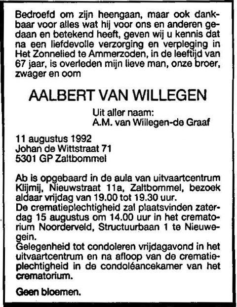 Aalbert van Willegen 1992