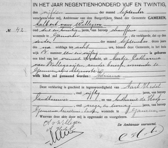 Adriana van Willegen 1925