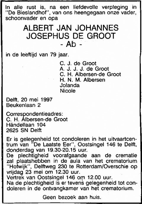 Albert Jan Johannes Josephus de Groot 1997