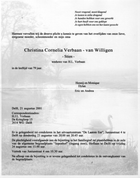 Christina Cornelia van Willigen 2001a