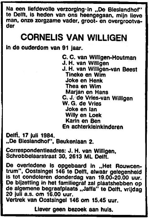 Cornelis van Willigen 1984