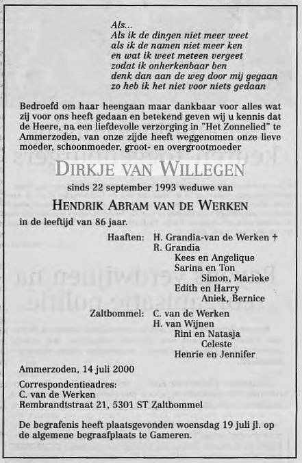 Dirkje van Willegen 2000