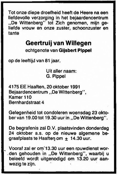 Geertruij van Willegen 1991