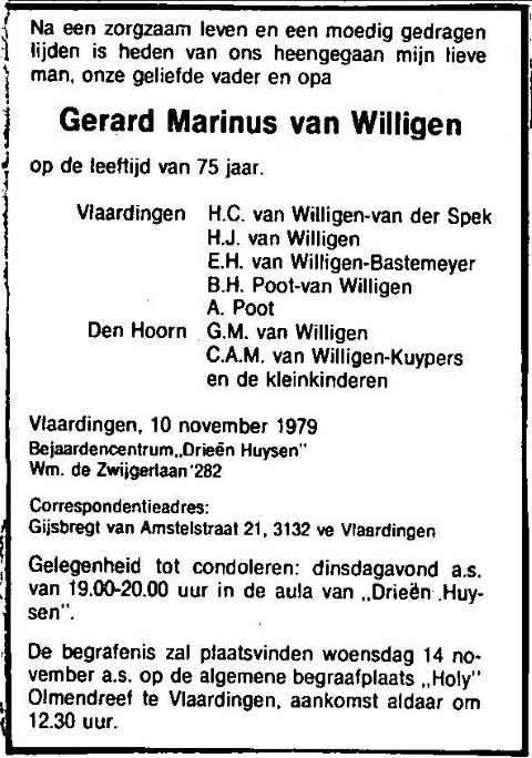 Gerard Marinus van Willigen 1979