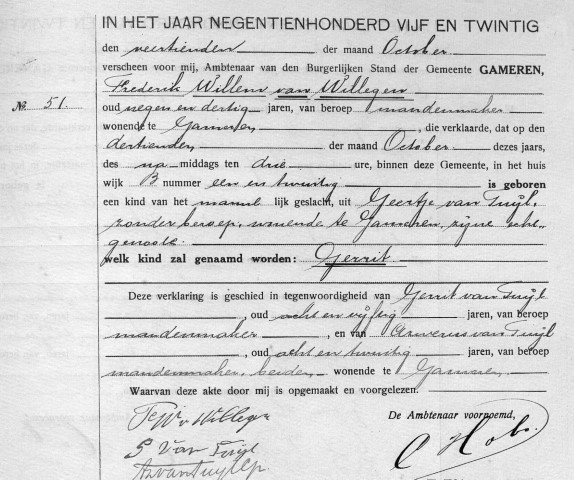 Gerrit van Willegen 1925