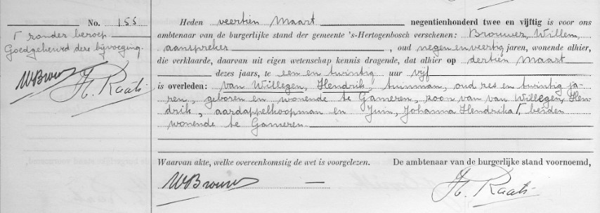 Hendrik van Willegen 1952