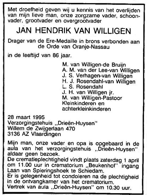 Jan Hendrik van Willigen 1995