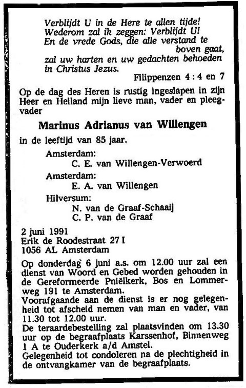 Marinus Adrianus van Willengen 1991