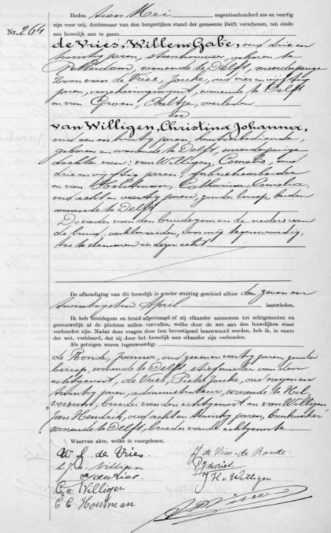 Willem Gabe de Vries - Christina Johanna van Willigen 1946