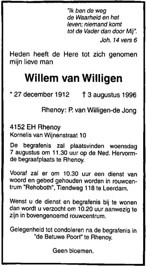 Willem van Willegen 1996