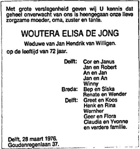 Woutera Elisa de Jong 1976